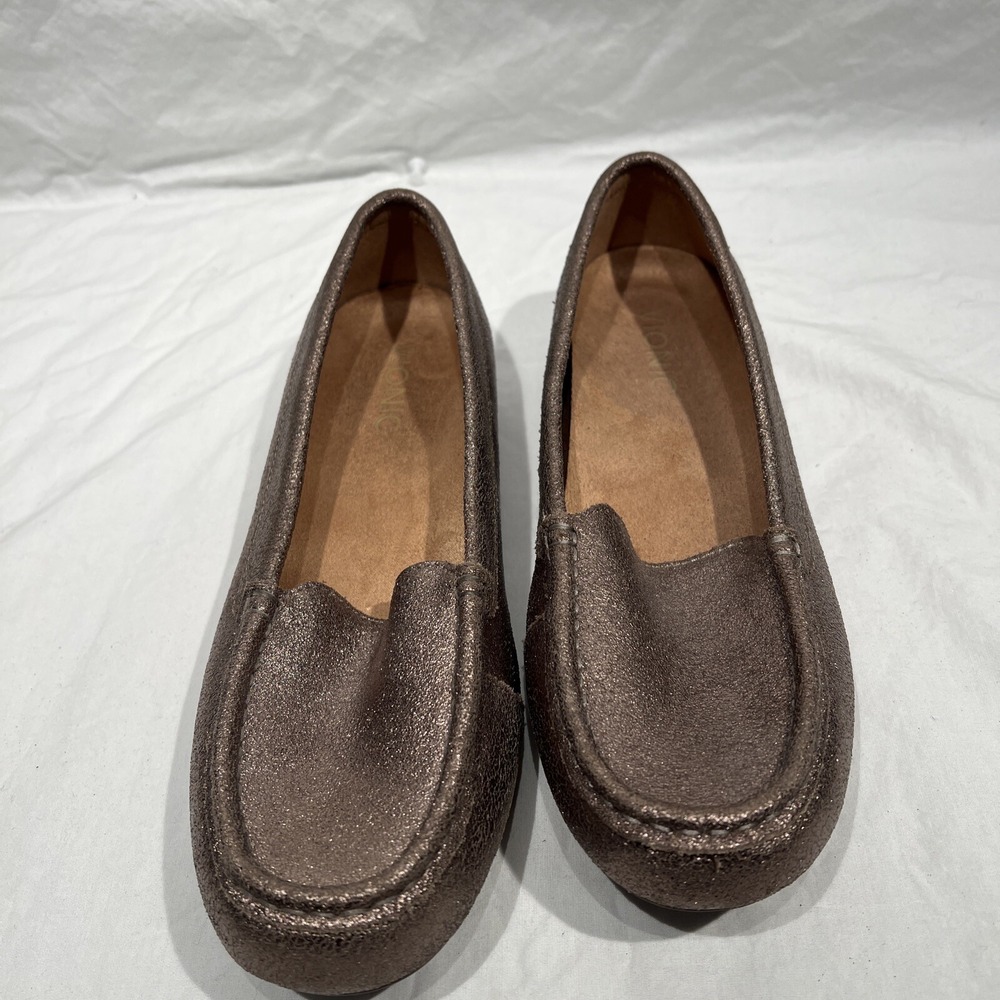 Vionic Gold‎ Debbie Metallic Leather Loafer Moccasin Shoes Womens 7.5